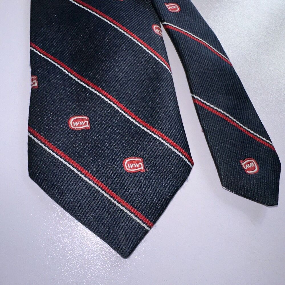 Uniform Tie Made By Martin’s Uniform (58L 3W) Navy Blue With Red And While Strip